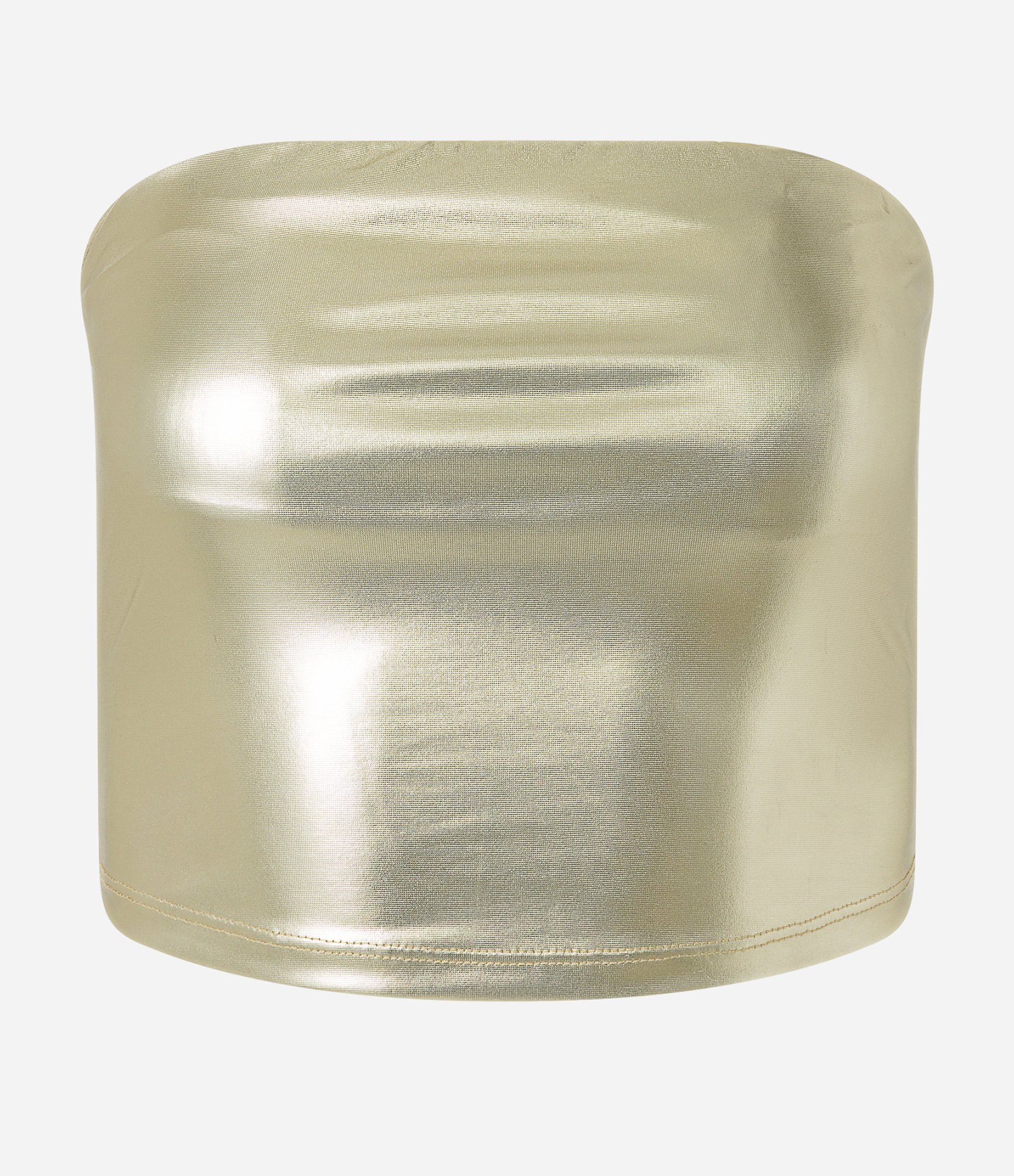 Blusa Cropped Metalizada sem Alça Dourado 1