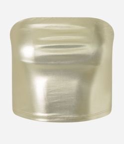 Blusa Cropped Metalizada sem Alça