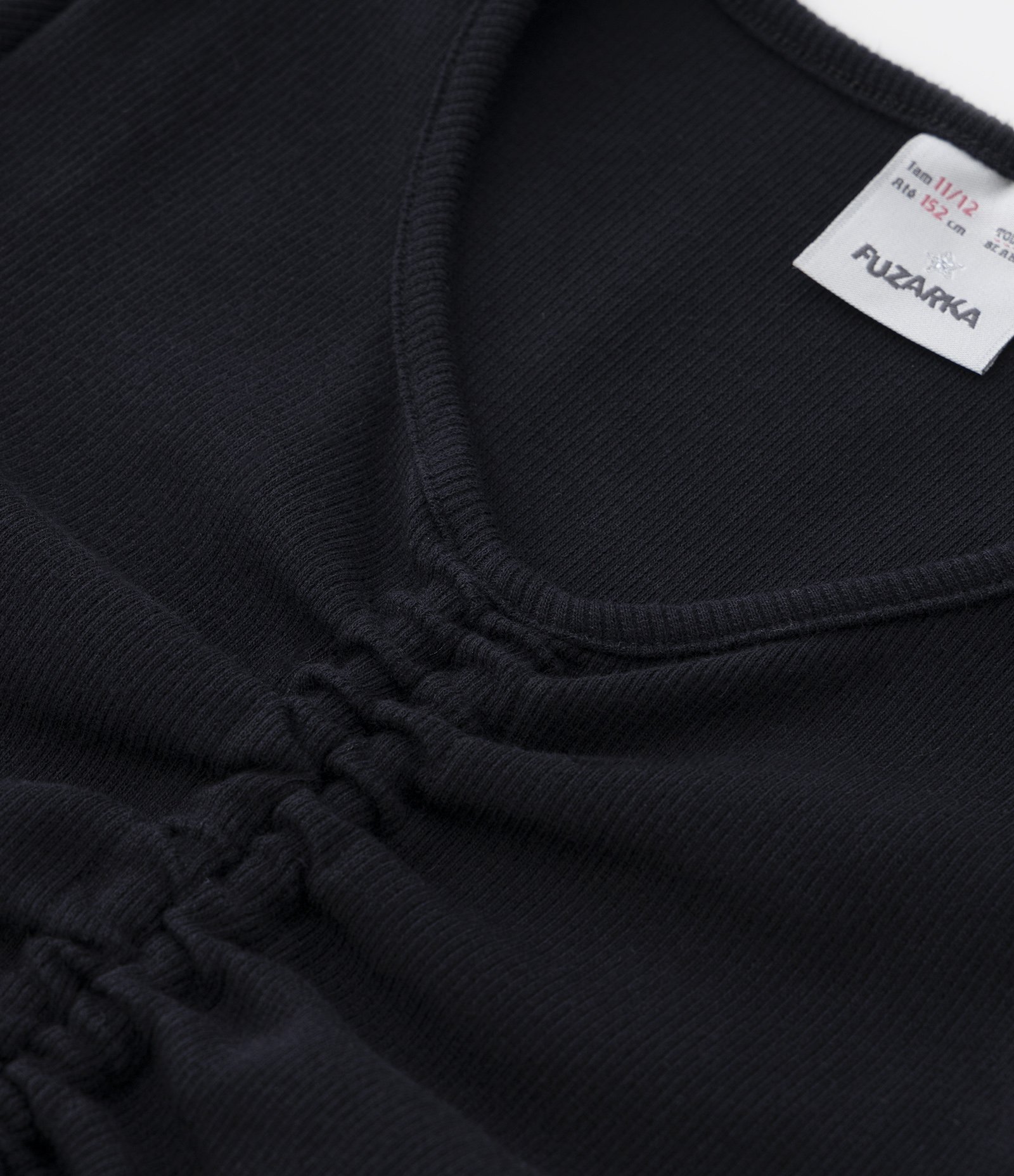 Blusa Cropped Infantil com Franzidinho Frontal - Tam 5 a 14 Anos Preto 4