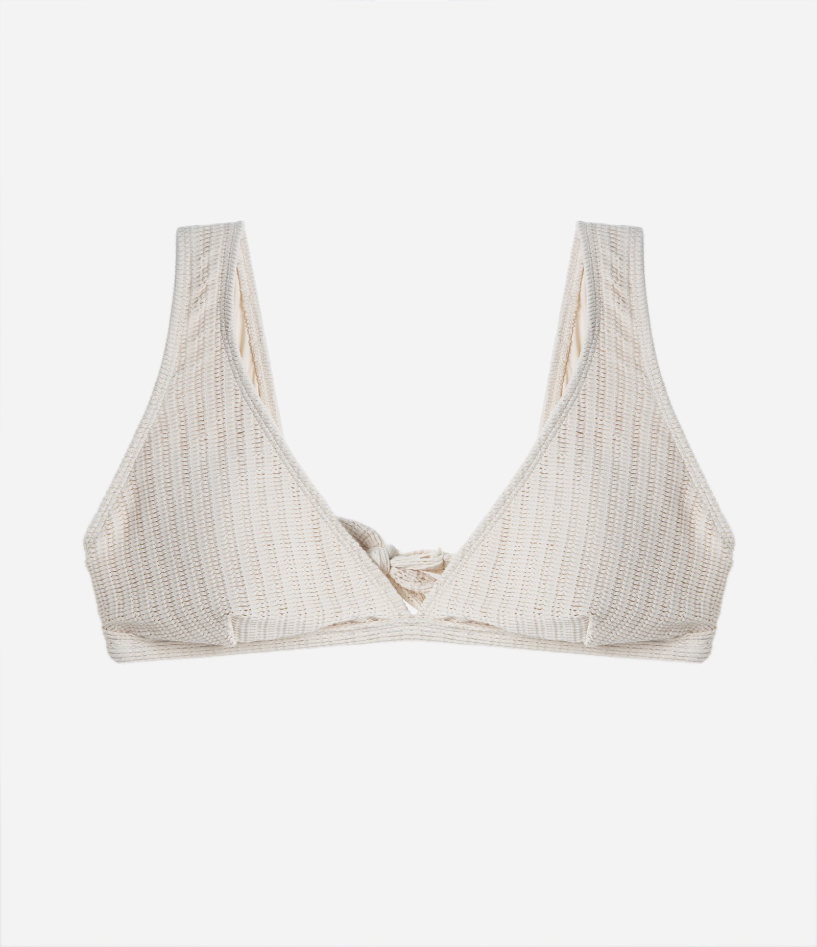 Biquíni Top Triângulo em Poliamida com Alças Largas e Texturas Curve & Plus Size Off White 5