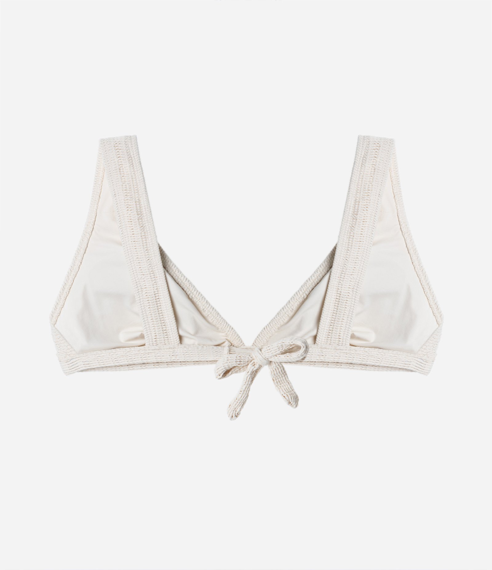 Biquíni Top Triângulo em Poliamida com Alças Largas e Texturas Curve & Plus Size Off White 6