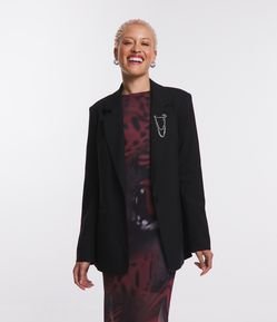 Blazer Alongado em Alfaiataria com Correntinha