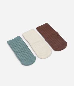 Kit 03 Meias Infantis Canelada Infantil - Tam 0 a 12 meses