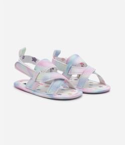 Sandália Infantil Tie Dye com Glitter e Velcro - Tam 0 a 18 Meses