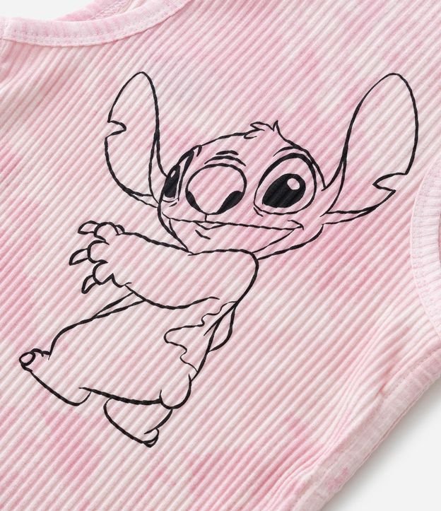 Blusa Regata Infantil com Estampa do Stitch - Tam 7 a 14 anos Rosa 5