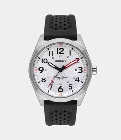 Relógio Orient Analógico com Pulseira Silicone e Caixa em Aço MBSP1028 S2PX