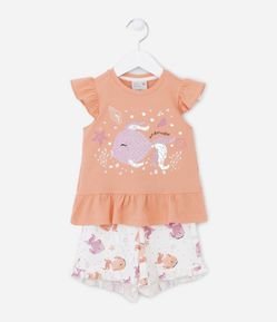 Conjunto Infantil com Peixinhos Estampados - Tam 01 a 05 Anos