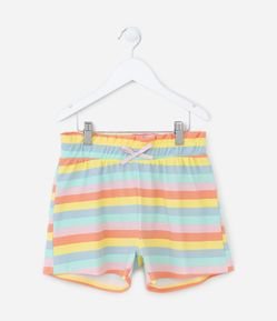 Short Clochard Infantil Canelado Listradinho - Tam 5 a 14 anos