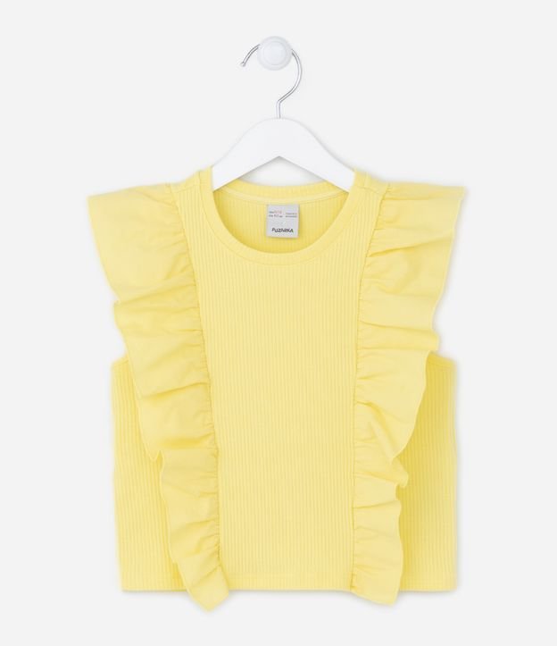 Blusa Infantil Canelada com Babados - Tam 5 a 14 anos