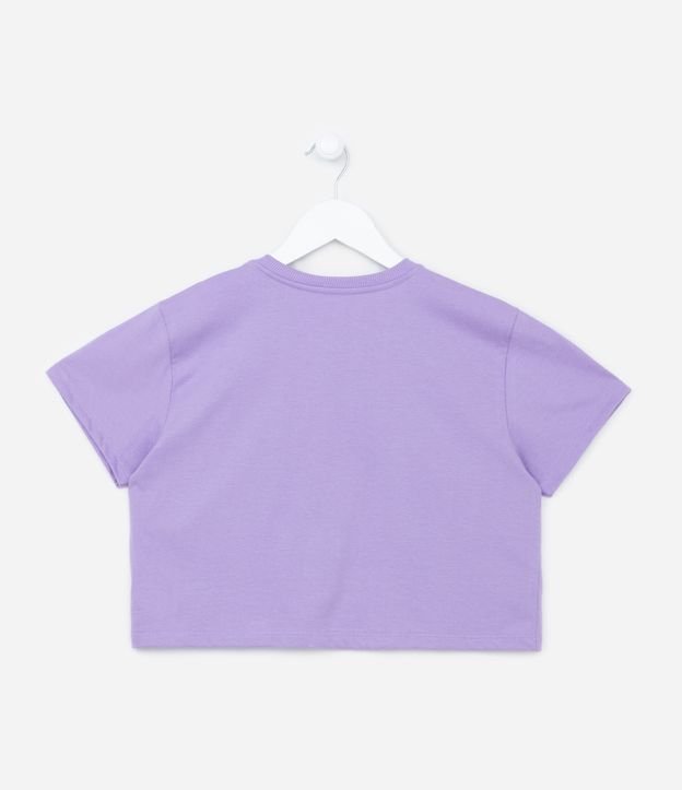 Blusa T-shirt Infantil com Estampa Stitch e Angel - Tam 5 a 14 Anos Lilás