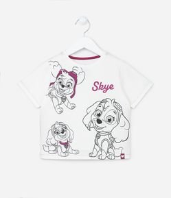Camiseta Infantil com Glitter e Estampa Skye Patrulha Canina - Tam 2 a 6 Anos