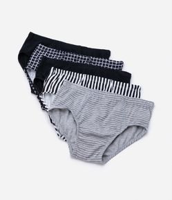 Kit 05 Cuecas Slip Infantis com Estampas Variadas - Tam 5 a 14 Anos
