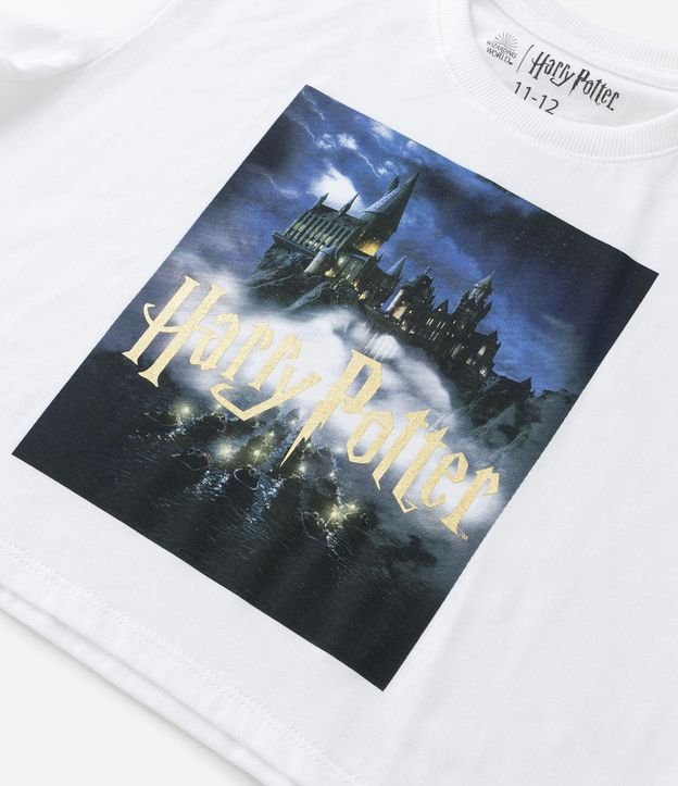 Camiseta Cropped Infantil com Estampa do Harry Potter - Tam 7 a 14 anos Off White 3