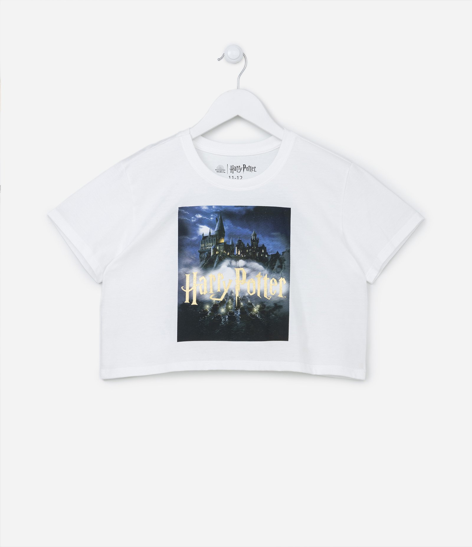 Camiseta Cropped Infantil com Estampa do Harry Potter - Tam 7 a 14 anos Off White 1
