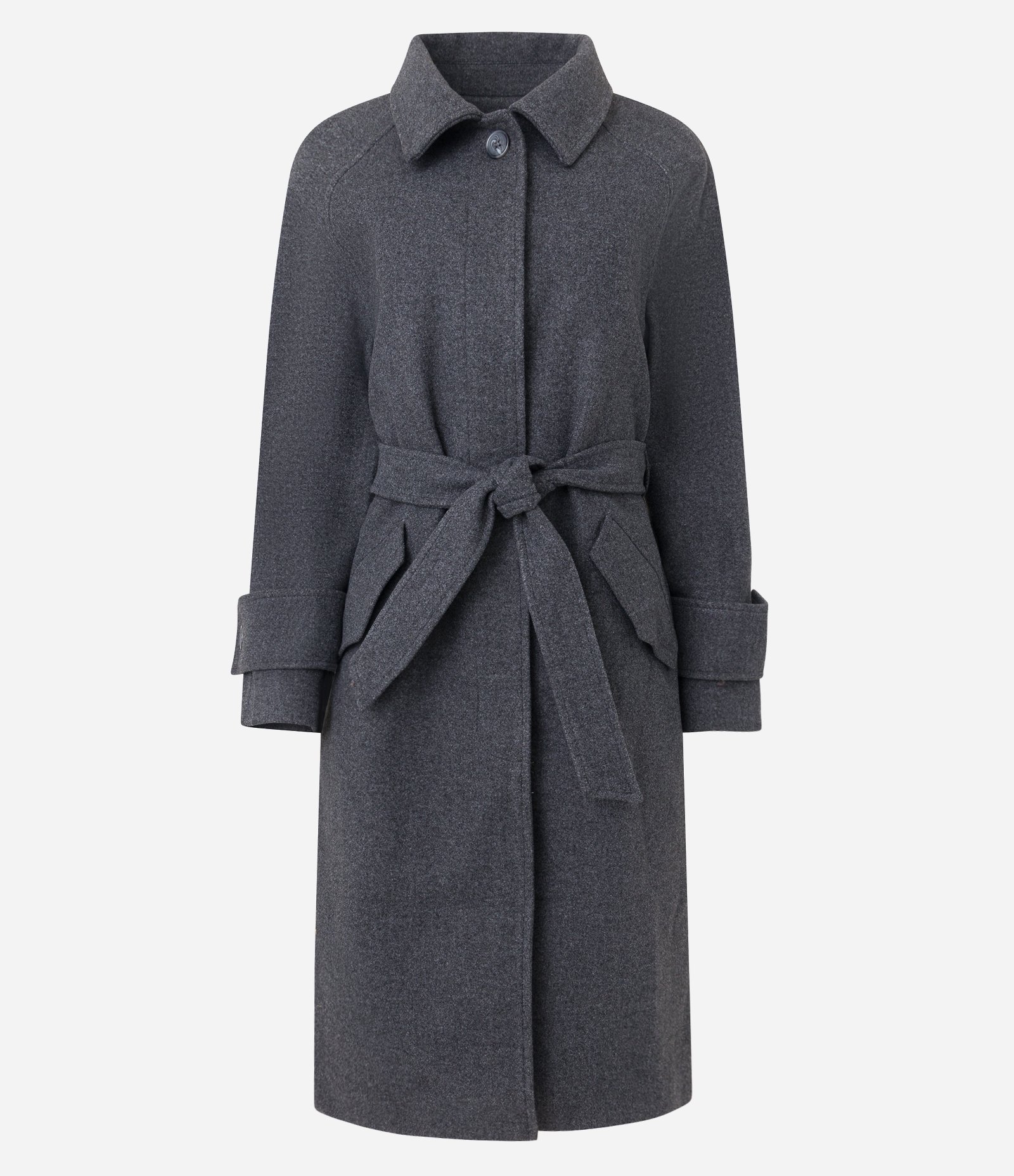 Casaco em Polyvelour com Detalhe na Manga e Amarração na Cintura Cinza 7