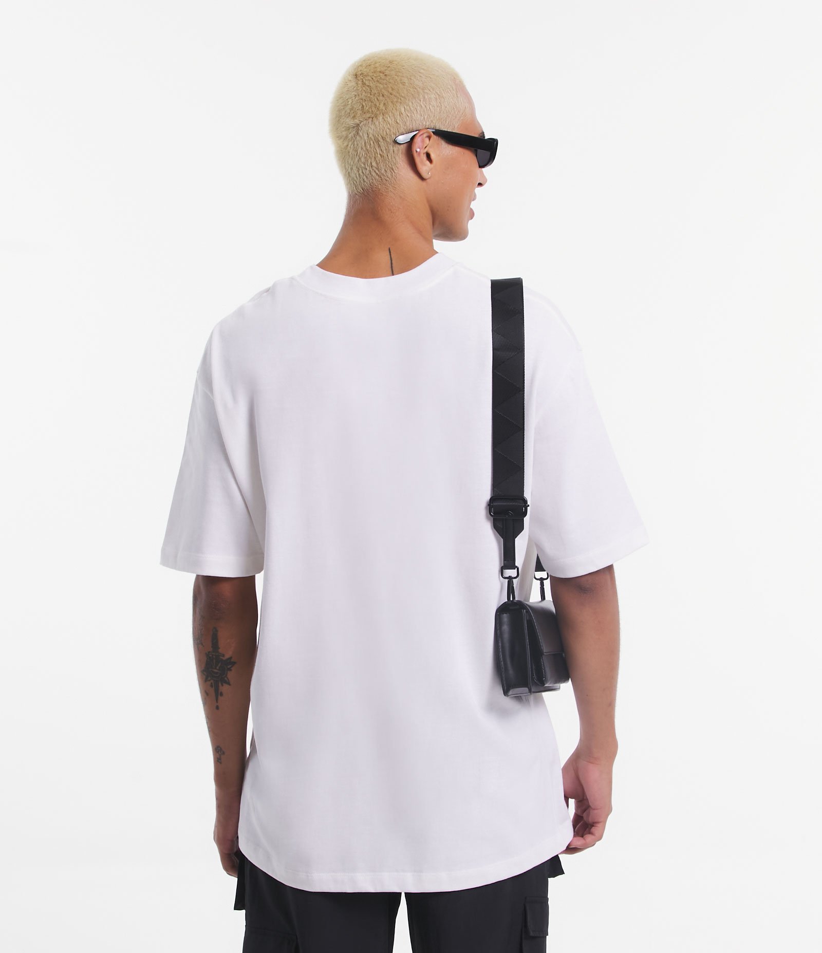 Camiseta Relaxed em Meia Malha com Bordado Blessed Off White 3