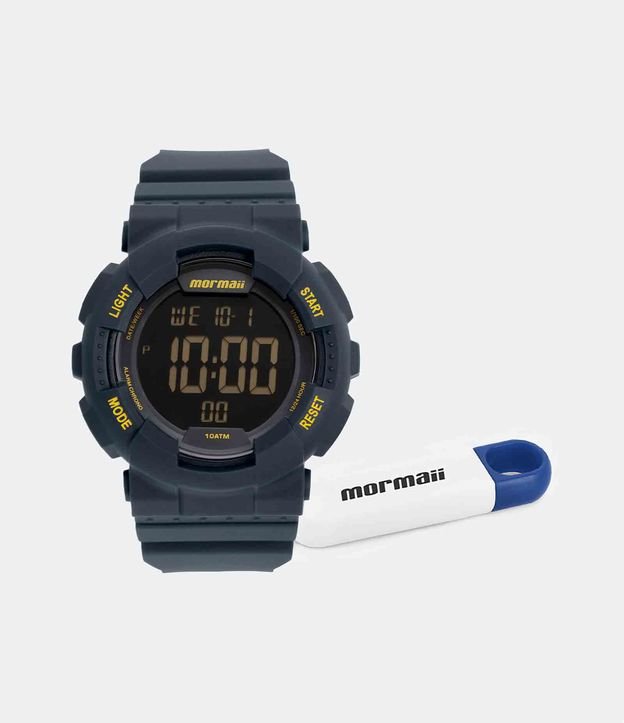 Kit Relógio Mormaii Digital com Pulseira em Silicon e Caixa em Poliuretano MO9212AC K8A - Cor: Azul Matte - Tamanho: U