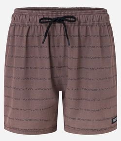 Bermuda de Banho em Microfibra com Estampa de Listras e Textura