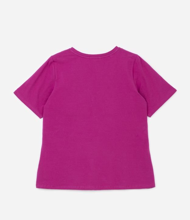 Blusa em Cotton com Gola V Curve & Plus Size Rosa 6