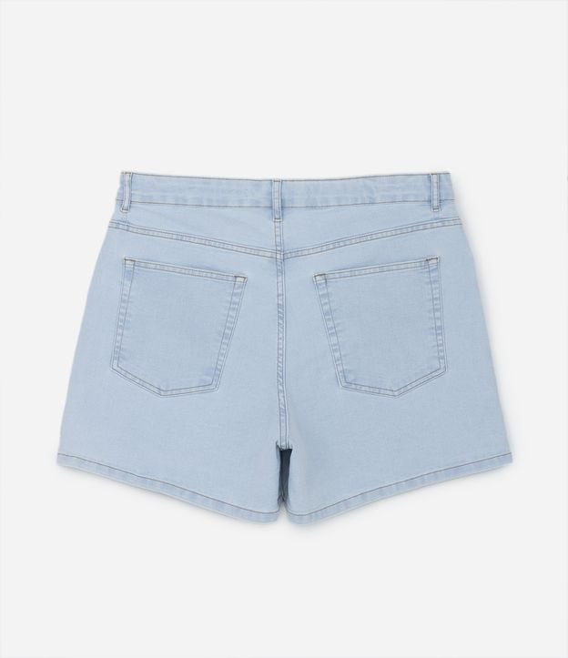 Short Jeans com Elastano e Bolso Falso Curve & Plus Size Azul Claro 8