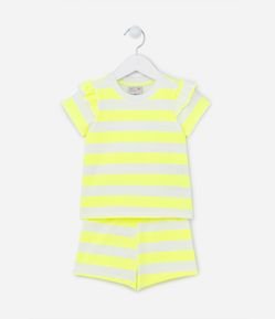 Conjunto Infantil com Listras e Babadinhos - Tam 1 a 5 Anos