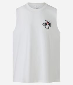 Regata Machão em Meia Malha com Estampa de Coqueiros em Relevo