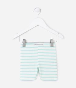 Short Ciclista Infantil Canelado com Estampa Listras - Tam 1 a 5 Anos