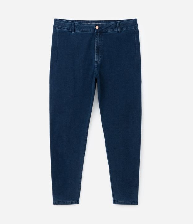 Calça Skinny em Jeans Sem Costura Lateral Curve & Plus Size Azul 6