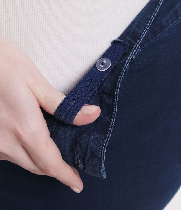 Calça Skinny em Jeans Sem Costura Lateral Curve & Plus Size Azul 5