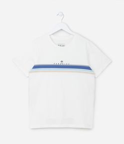 Camiseta Infantil com Estampa de Listras - Tam 5 a 14 anos