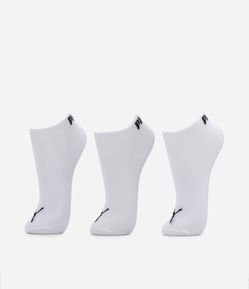 Kit 03 Pares de Meias Cano Baixo Infantil Estampa Puma - Tam 25 ao 34