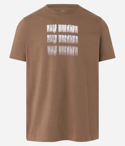 Camiseta Regular em Algodão com Lettering Rule Breaker