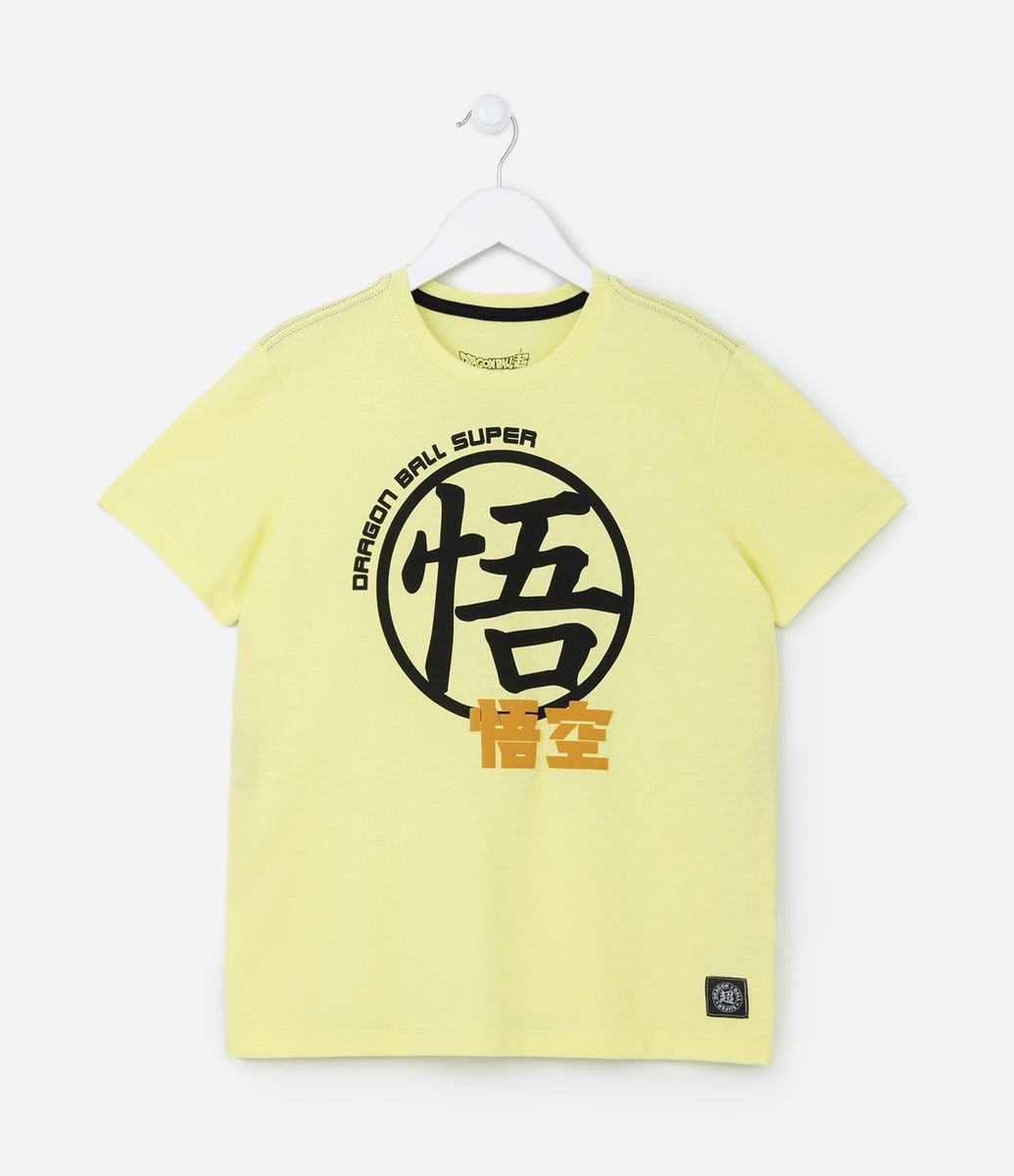 Camiseta Infantil Estampa Dragon Ball Z - Tam 5 a 14 Anos Bege