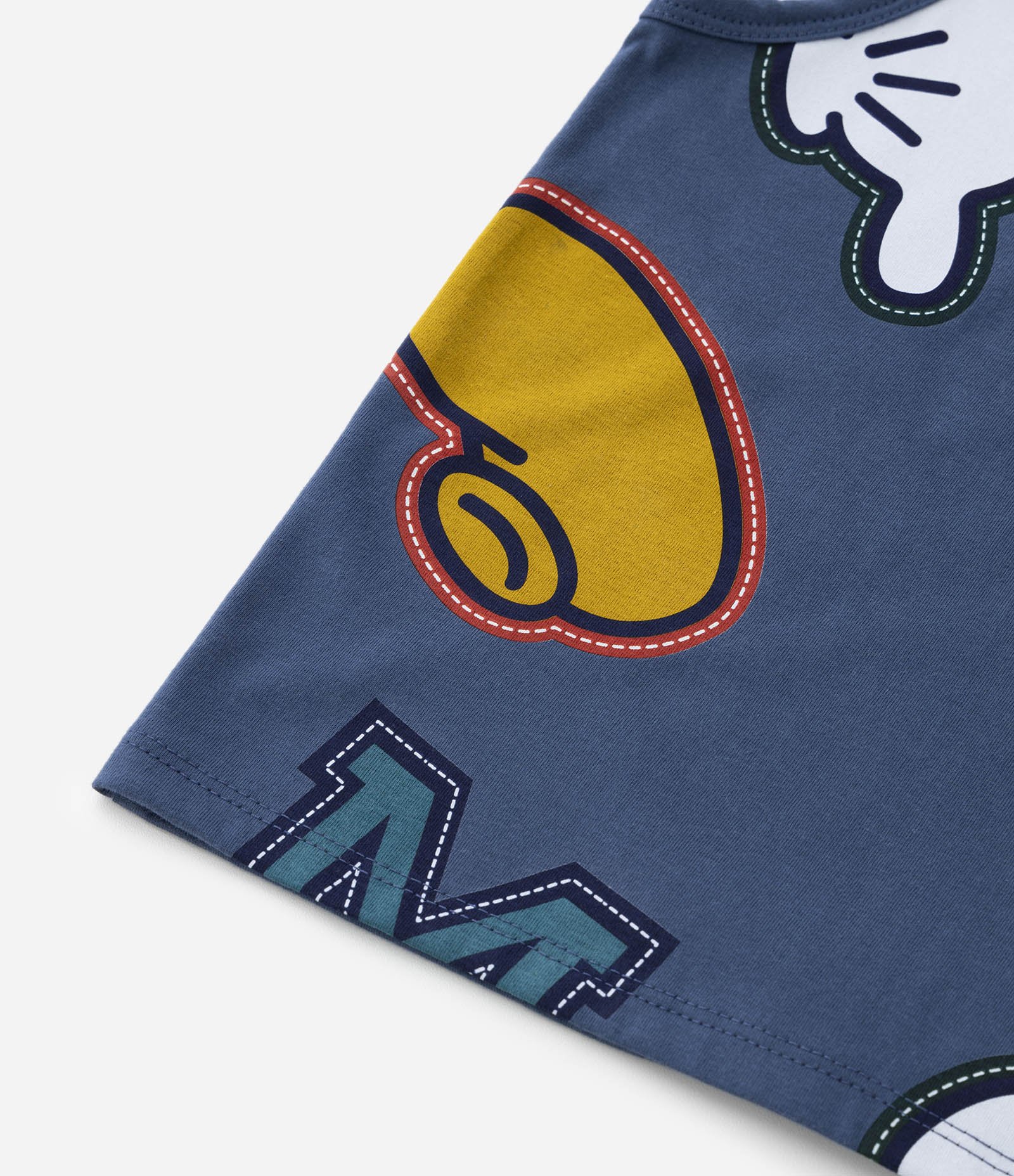 Regata Infantil com Estampa do Mickey e Bolsinho - Tam 1 a 5 Anos Azul 3