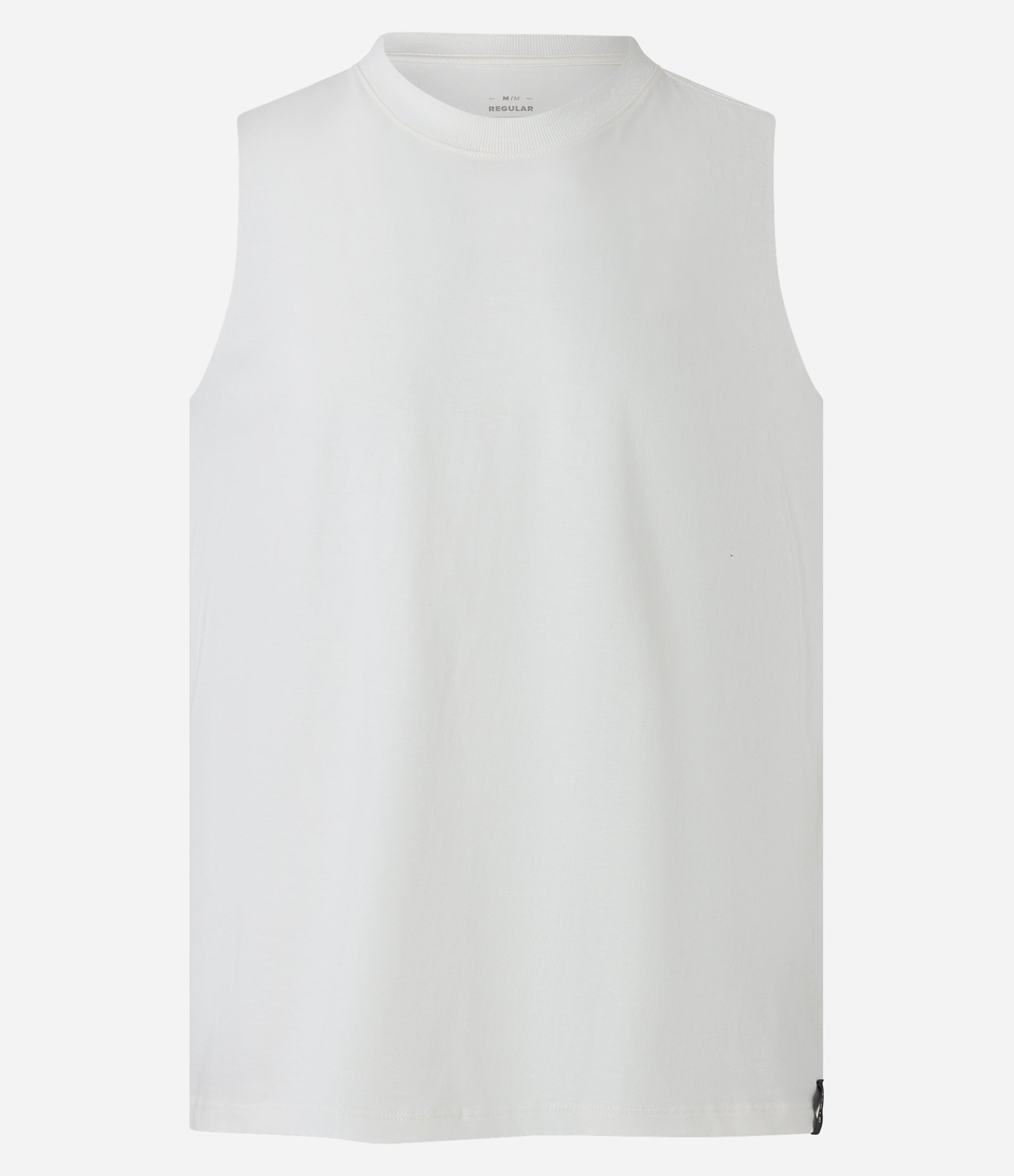 Regata Machão em Algodão com Gola Redonda e Etiqueta na Barra Off White 6