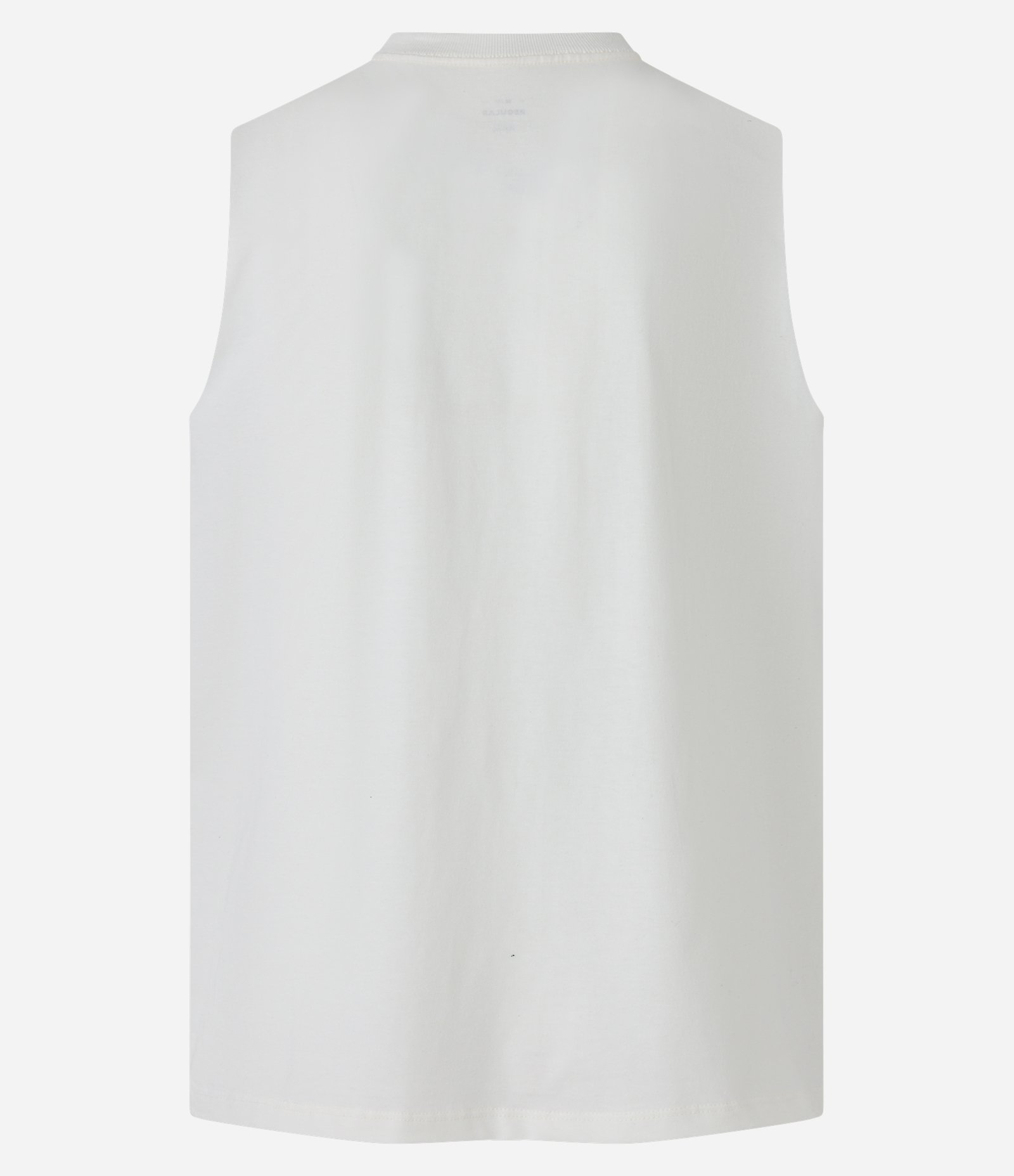 Regata Machão em Algodão com Gola Redonda e Etiqueta na Barra Off White 7