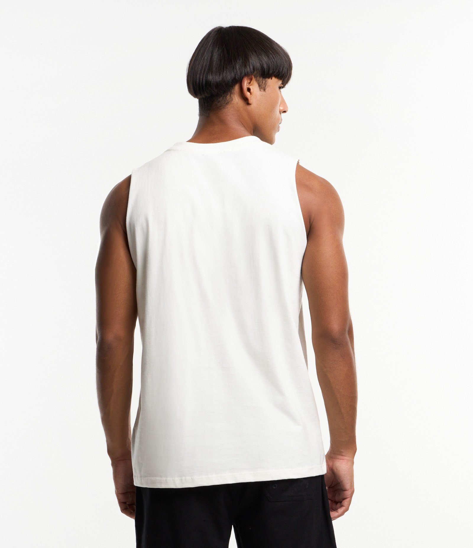 Regata Machão em Algodão com Gola Redonda e Etiqueta na Barra Off White 3