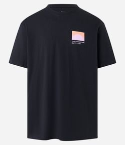 Camiseta Relaxed em Meia Malha com Estampa Box Geométrico