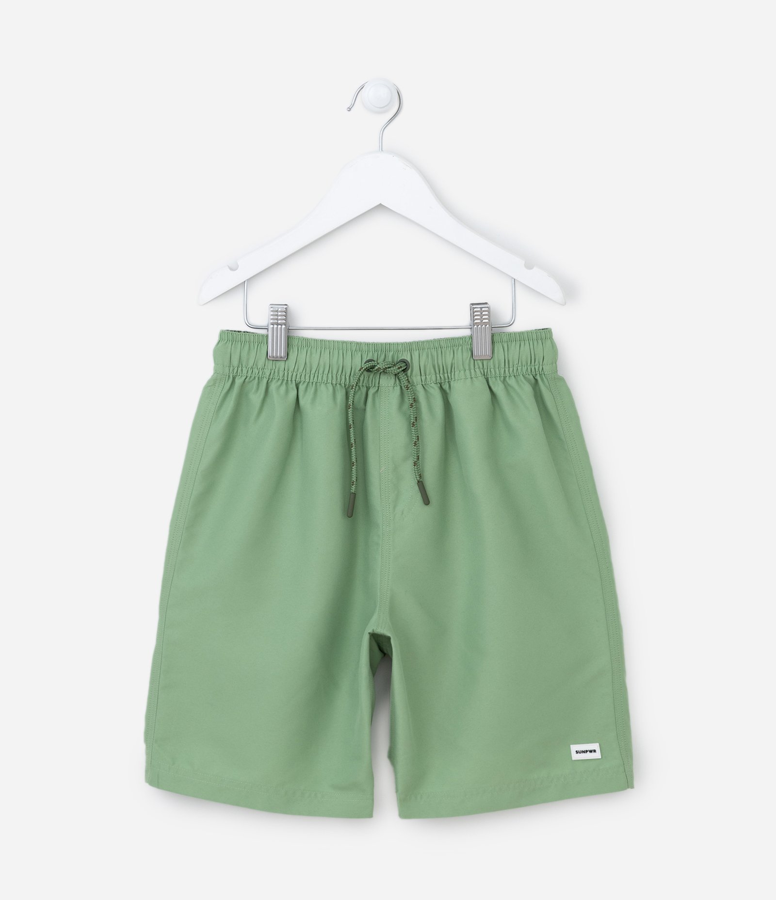 Bermuda de Banho Infantil com Etiqueta Emborrachada - Tam 5 a 14 anos Verde 1
