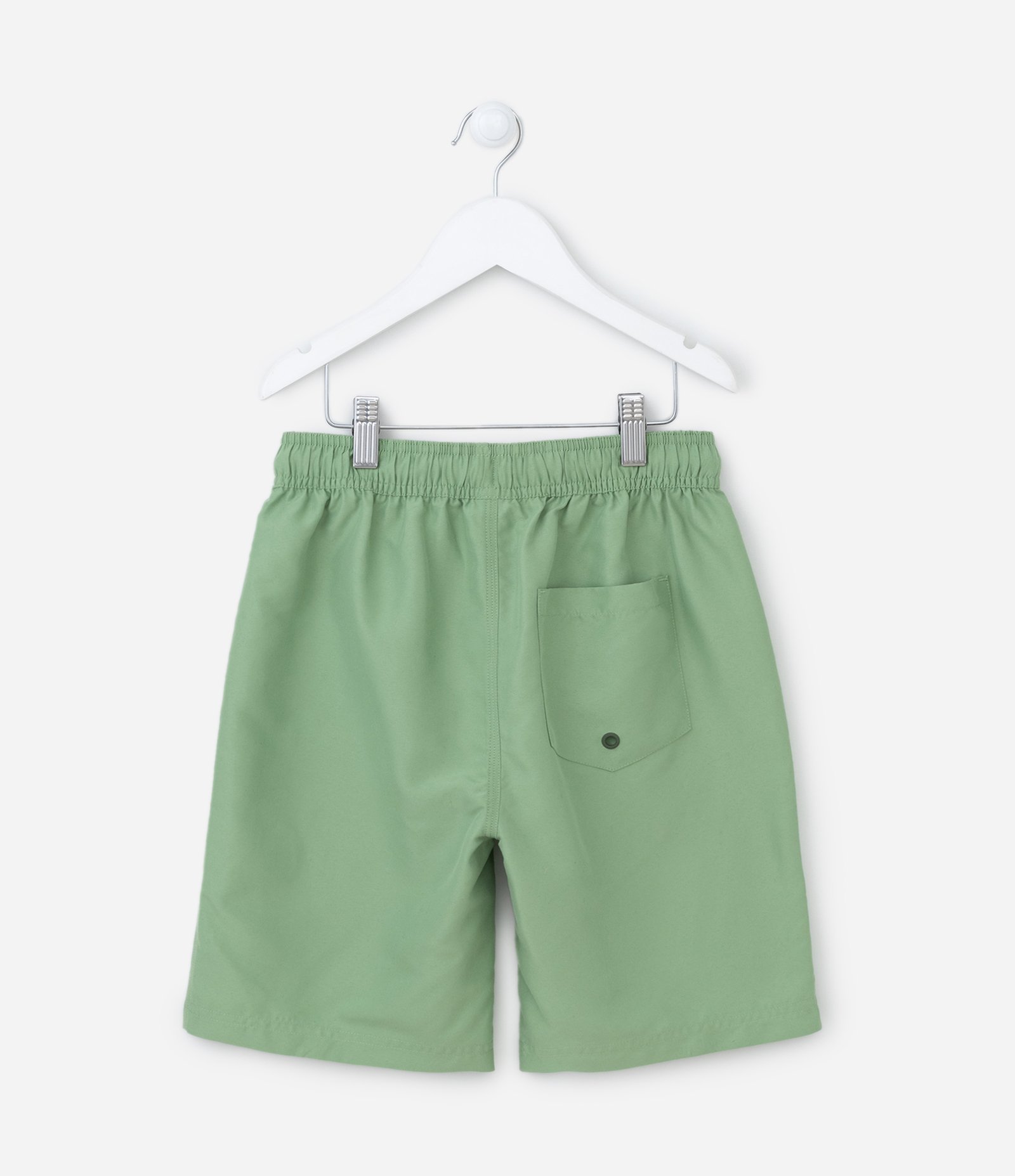 Bermuda de Banho Infantil com Etiqueta Emborrachada - Tam 5 a 14 anos Verde 2