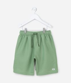 Bermuda de Banho Infantil com Etiqueta Emborrachada - Tam 5 a 14 anos