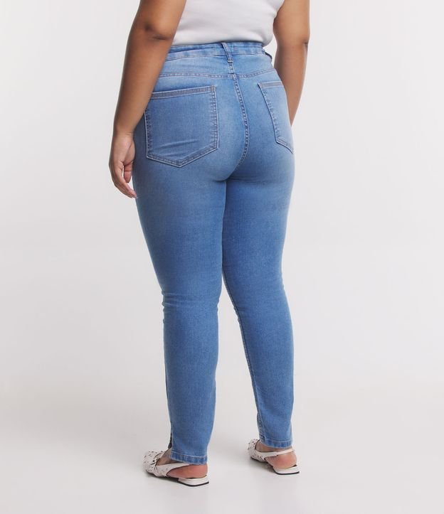 Calça Skinny Jeans com Fenda Curve & Plus Size Azul 3