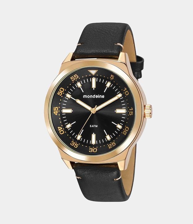 Kit Relógio Mondaine Masculino com Pulseira em Couro e Caixa em Metal 76719GPMVDH2KH