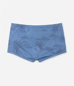 Sunga Boxer com Cordão e Estampa de Ilhas