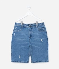 Bermuda Infantil Jeans com Puídos - Tam 5 a 14 anos