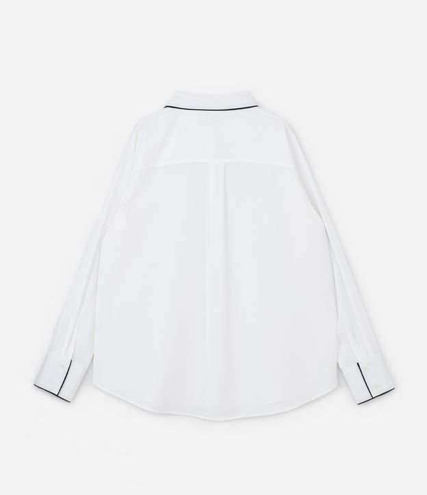 Camisa em Crepe com Detalhe Contrastante Curve & Plus Size Branco 7