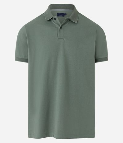 Camisa Polo Slim em Algodão com Botões e Detalhes Contrastantes Menor preço em Camisa Polo Slim em Algodão com Botões e Detalhes Contrastantes