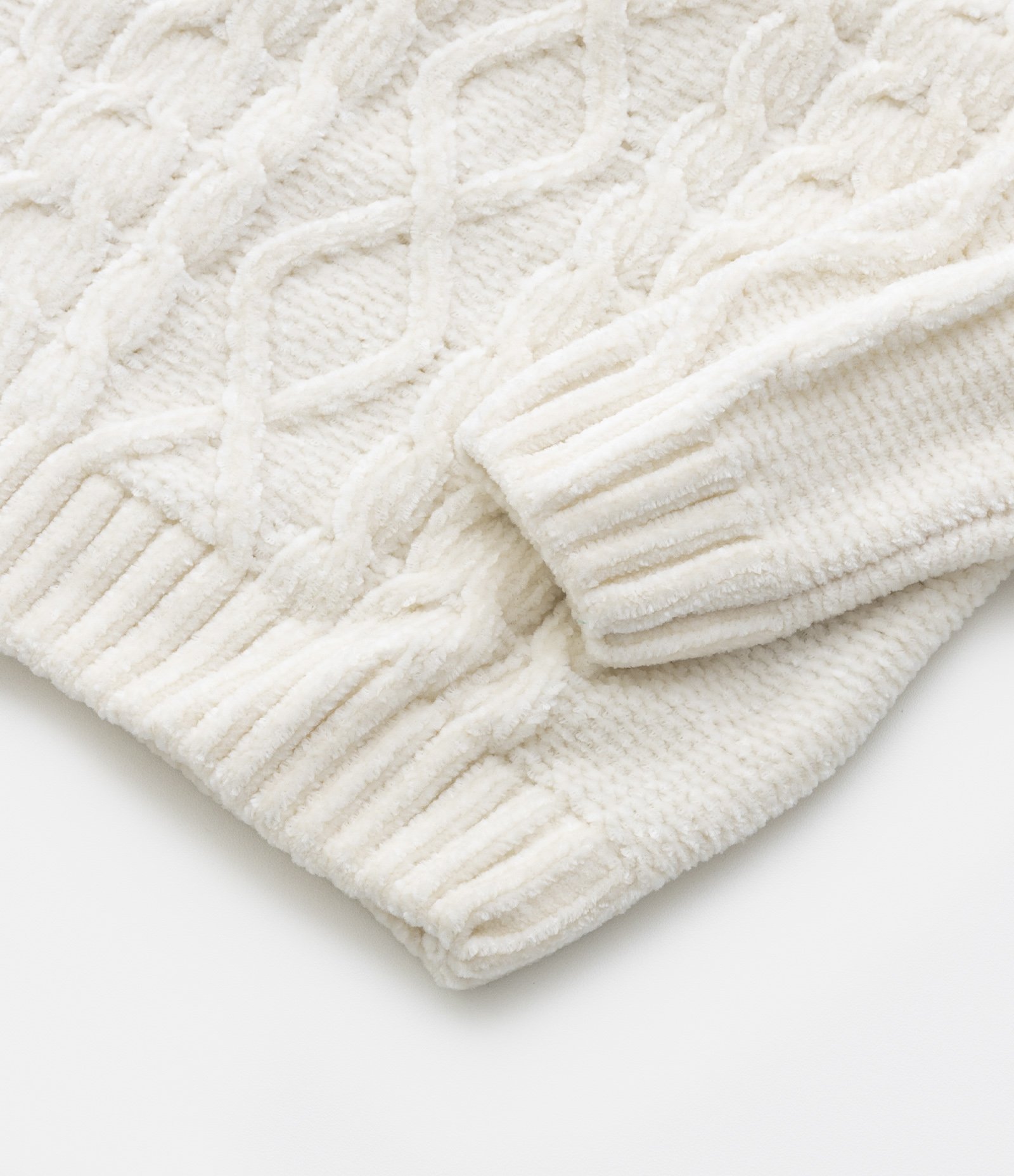 Blusão Infantil em Tricô com Textura Trançada - Tam 0 a 18 meses Bege 4