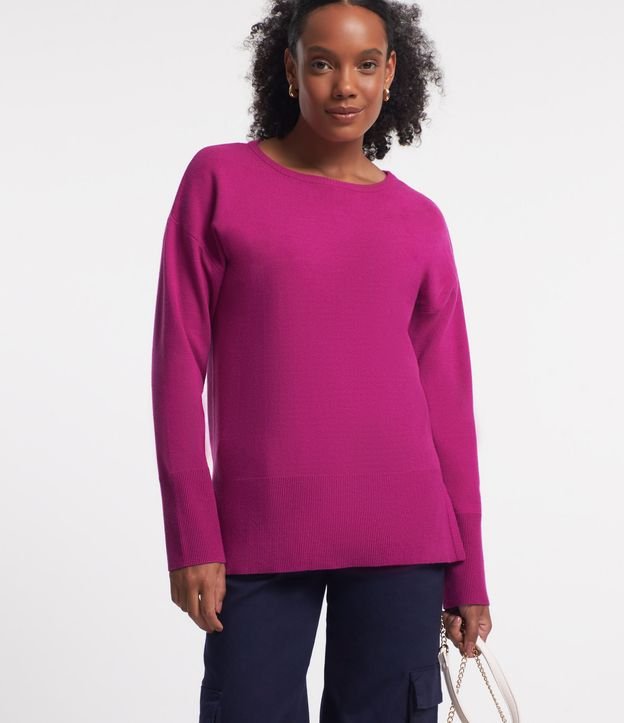 Suetér em Tricô com Gola Canoa