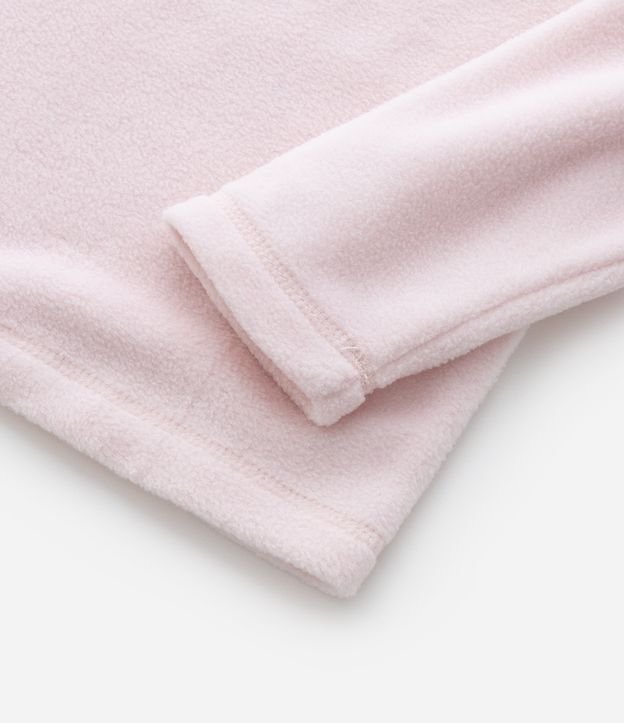 Blusão Infantil em Fleece com Gola Alta - Tam 1 A 5 Anos Rosa 4